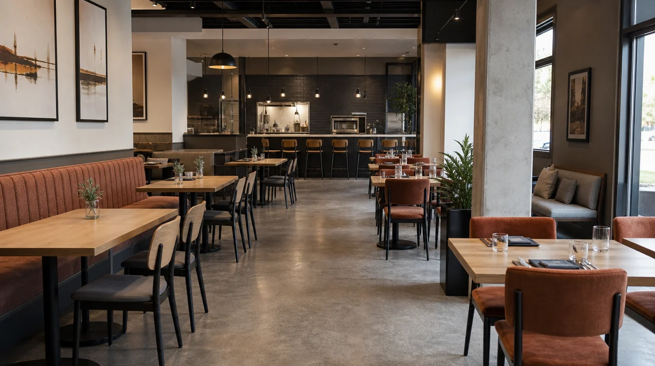 Dining chairs, tables and waiting furniture in a Ohio restaurant setting.